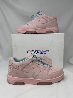 Size 40 / 7US Off White Out Of Office Pink Suede Low Top OWIA259S25LEA00A3C04